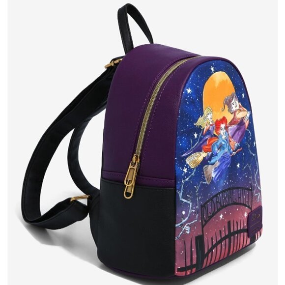 LOUNGEFLY Disney Hocus Pocus Cemetery Night Mini Backpack NWT